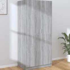 Vaatekaappi 80cm tekninen puu harmaa