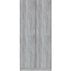 Vaatekaappi 80cm tekninen puu harmaa