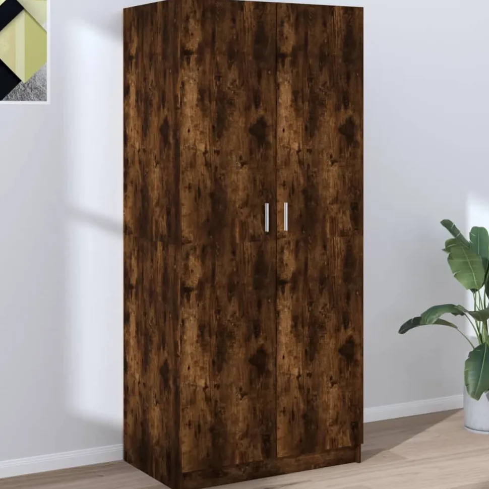 Vaatekaappi 80cm tekninen puu harmaa