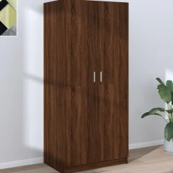 Vaatekaappi 80cm tekninen puu harmaa