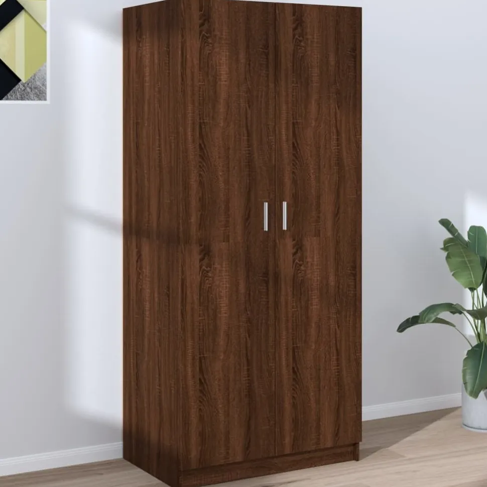 Vaatekaappi 80cm tekninen puu harmaa