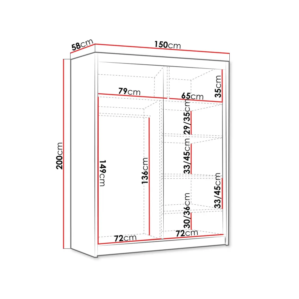 Vaatekaappi FLAVIO 150 IV, beige (1701)