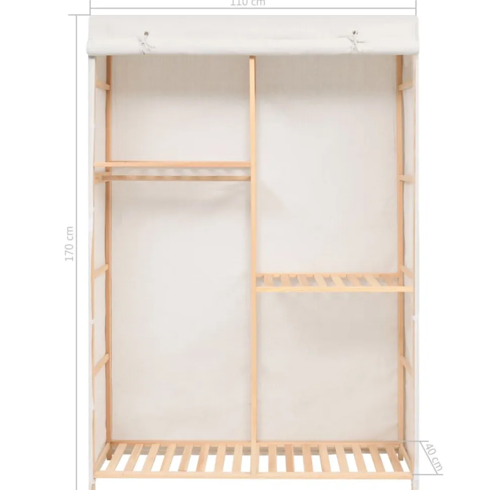 Vaatekaappi 3 hyllyä 110cm