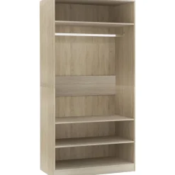 Vaatekaappi hyllyillä Sonoma-tammi 100cm lastulevy