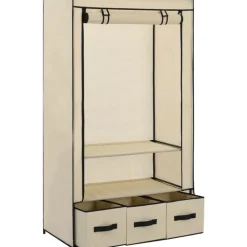 Vaatekaappi kerma 87cm kangas