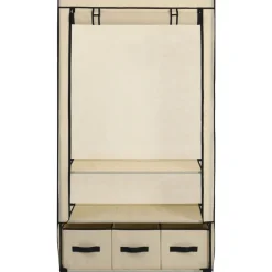 Vaatekaappi kerma 87cm kangas