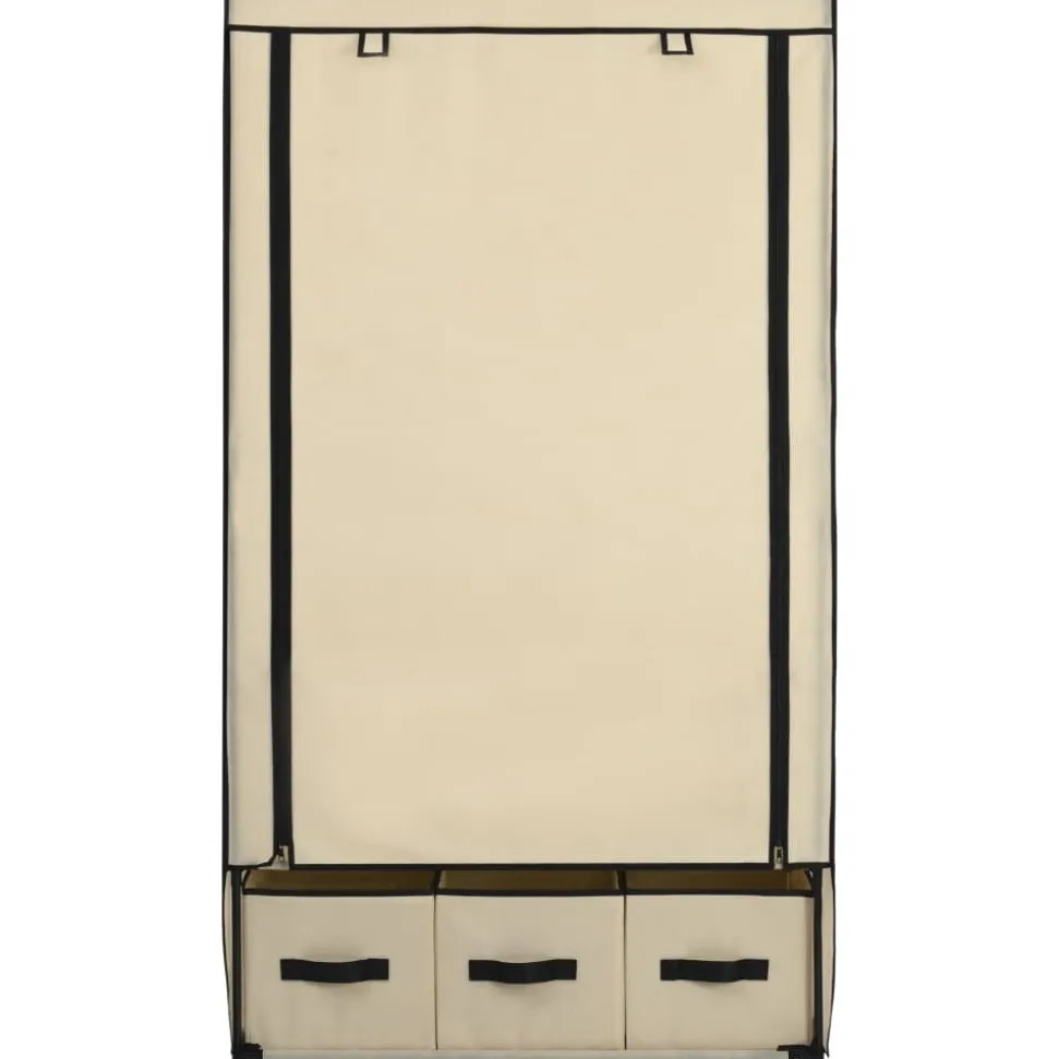 Vaatekaappi kerma 87cm kangas