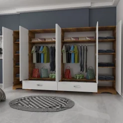 Vaatekaappi Linento Furniture F4-498, leveys 243cm