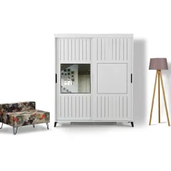 Vaatekaappi Linento Furniture Pasific Home Fuga, 150cm, valkoinen