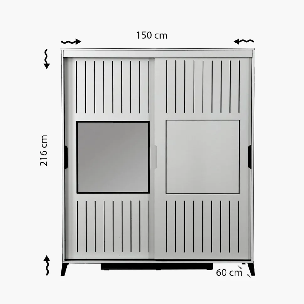 Vaatekaappi Linento Furniture Pasific Home Fuga, 150cm, valkoinen