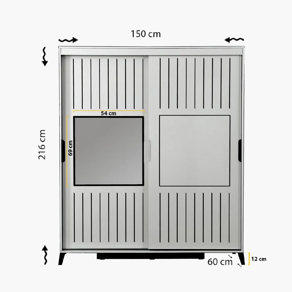 Vaatekaappi Linento Furniture Pasific Home Fuga, 150cm, valkoinen