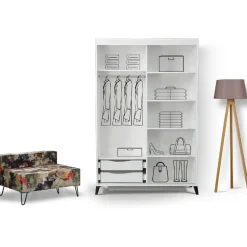 Vaatekaappi Linento Furniture Pasific Home Fuga, 140cm, valkoinen