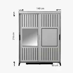 Vaatekaappi Linento Furniture Pasific Home Fuga, 140cm, valkoinen