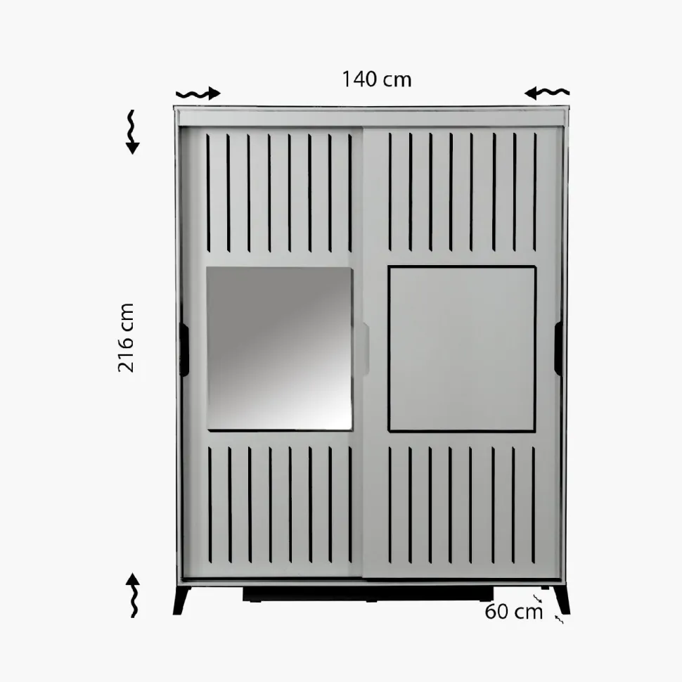 Vaatekaappi Linento Furniture Pasific Home Fuga, 140cm, valkoinen