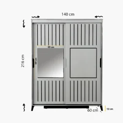 Vaatekaappi Linento Furniture Pasific Home Fuga, 140cm, valkoinen