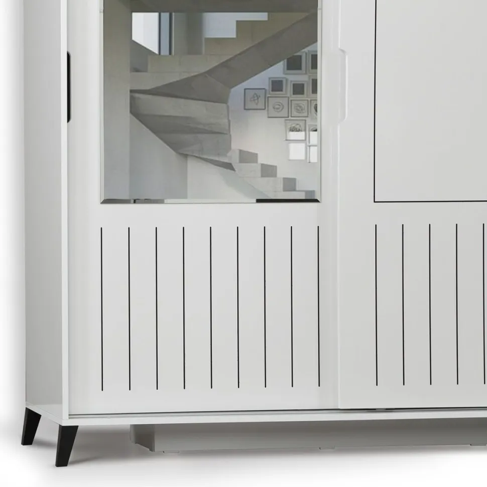 Vaatekaappi Linento Furniture Pasific 216x130cm valkoinen