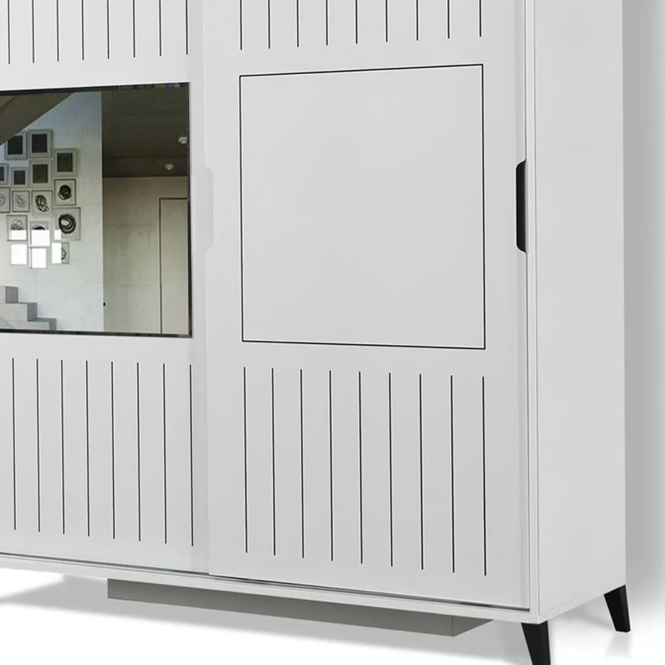 Vaatekaappi Linento Furniture Pasific 216x130cm valkoinen