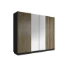 Vaatekaappi liukuovilla Linento Furniture FRN-9022, musta/atlassetri