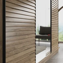 Vaatekaappi liukuovilla Linento Furniture FRN-7003, pähkinäpuu