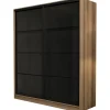 Vaatekaappi liukuovilla Linento Furniture Kale 8355 210x180cm ruskea/savu