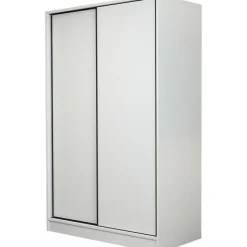 Vaatekaappi liukuovilla Linento Furniture Kale 2307 190x120cm valkoinen
