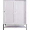 Vaatekaappi liukuovilla Linento Furniture Martin, 150cm, valkoinen