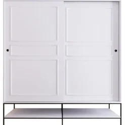 Vaatekaappi liukuovilla Linento Furniture Martin, 190cm, valkoinen