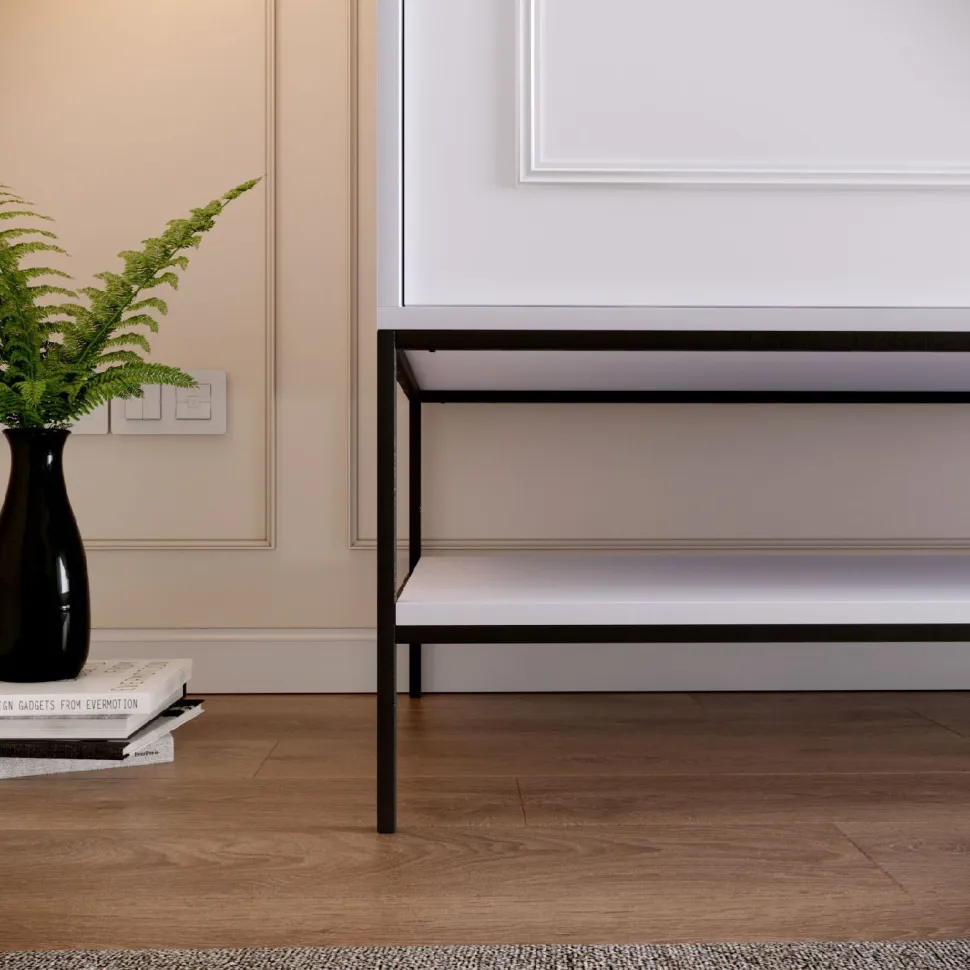 Vaatekaappi liukuovilla Linento Furniture Martin, 190cm, valkoinen