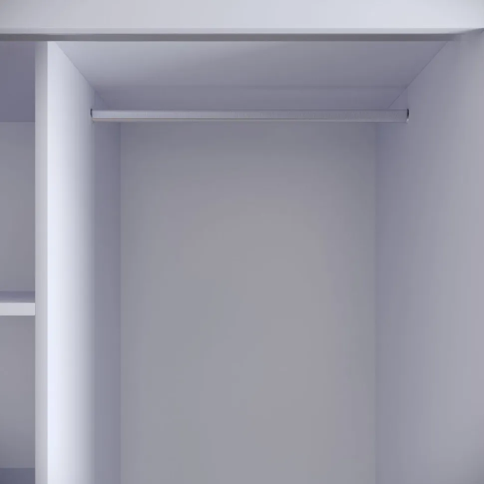 Vaatekaappi liukuovilla Linento Furniture Martin, 120cm, valkoinen