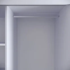 Vaatekaappi liukuovilla Linento Furniture Martin, 120cm, valkoinen marmori/kulta