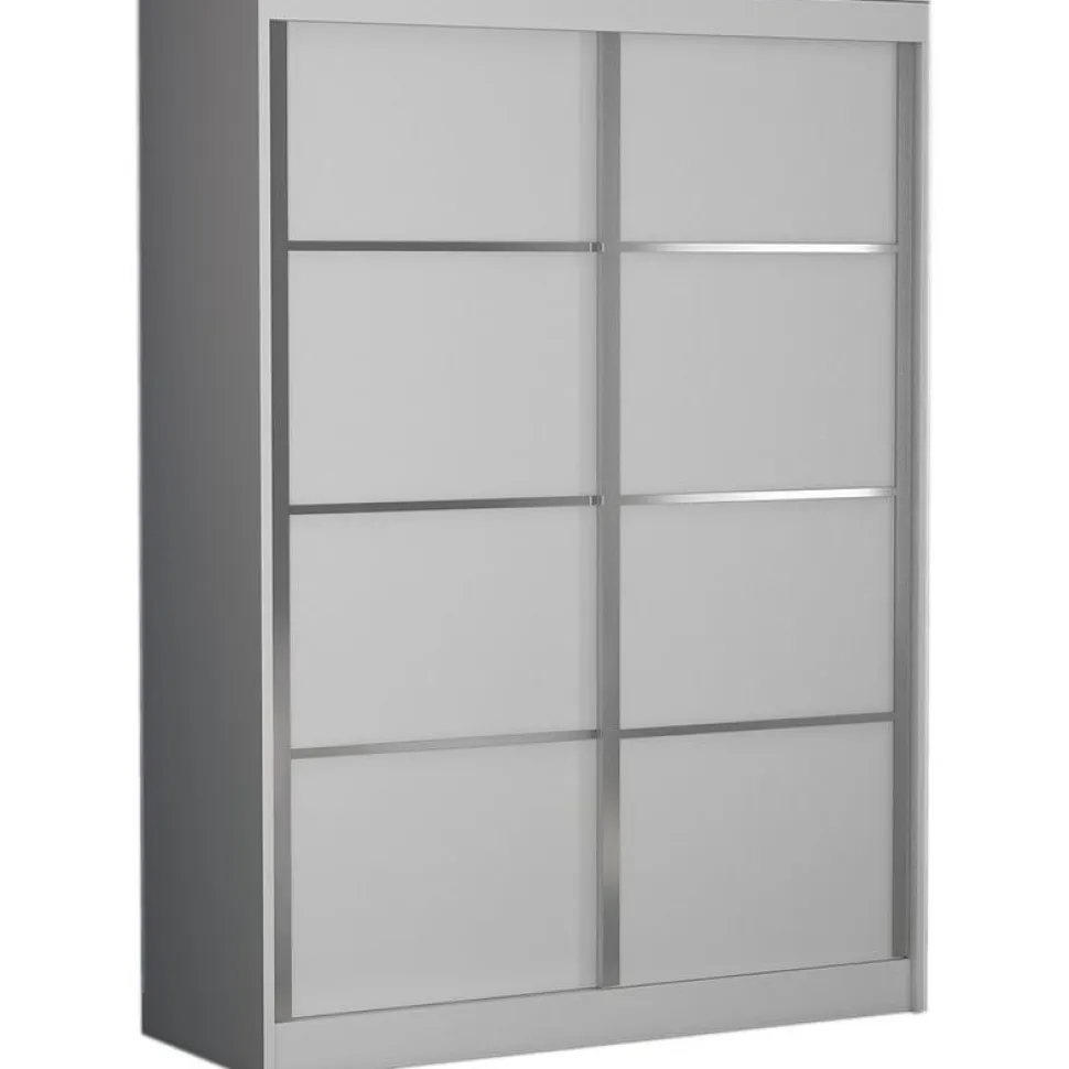 Vaatekaappi liukuovilla Linento Furniture Stella, valkoinen