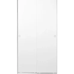 Vaatekaappi liukuovilla Linento Furniture Swd-402-Bb-2, leveys 94cm, korkeus 182cm, valkoinen