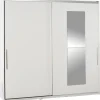 Vaatekaappi liukuovilla Linento Furniture Swd-720-Bb-3, leveys 210cm, korkeus 207cm, valkoinen