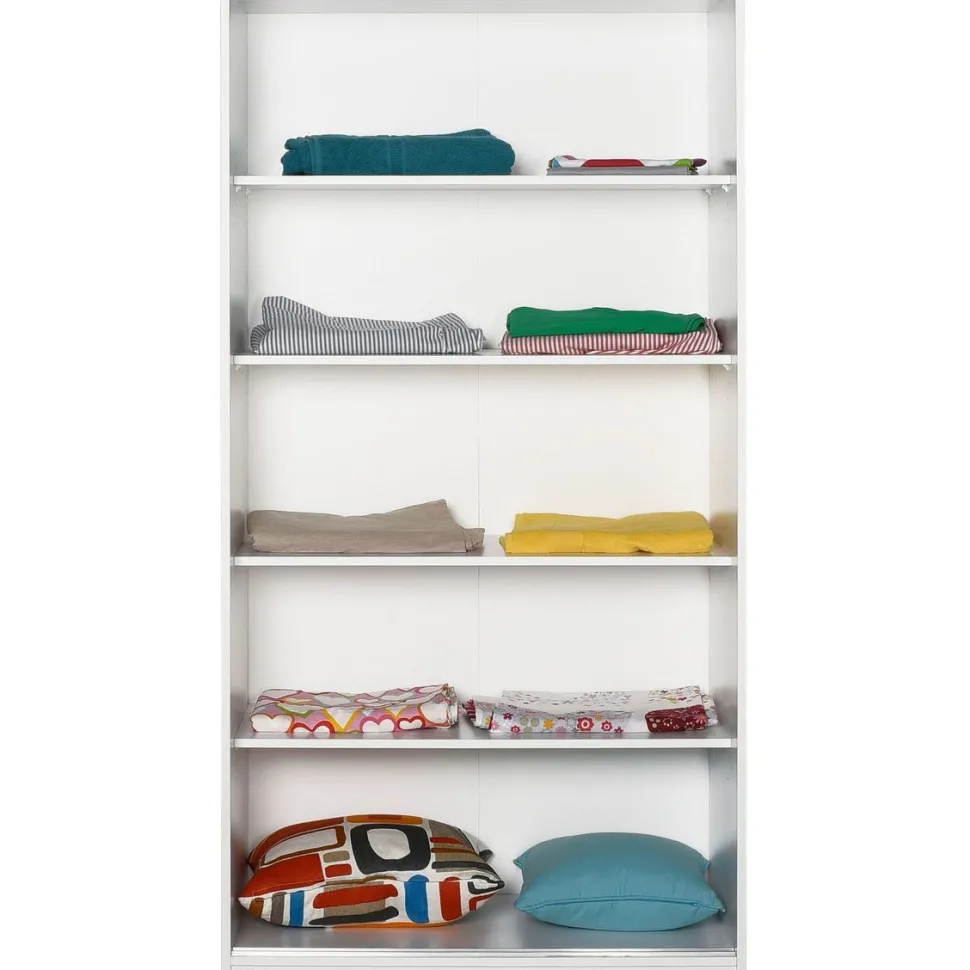 Vaatekaappi liukuovilla Linento Furniture Swd-431-By-2, leveys 94cm, korkeus 182cm, valkoinen
