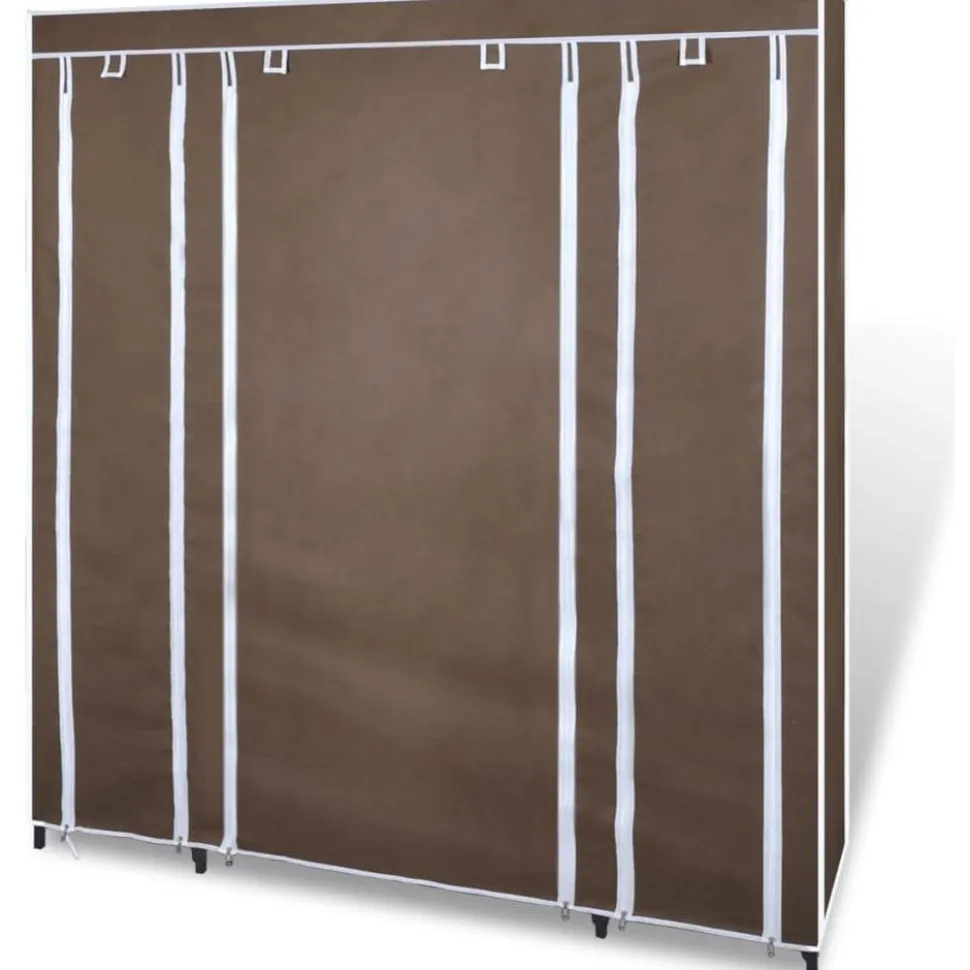 Vaatekaappi lokeroilla ja tangoilla kangas 45x150x176 cm