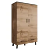 Vaatekaappi LOTTA II 2D2S, beige/musta (2704)