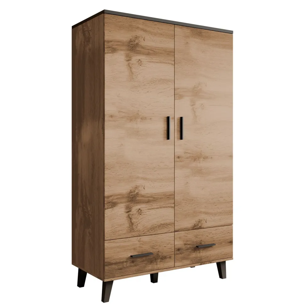 Vaatekaappi LOTTA II 2D2S, beige/musta (2704)