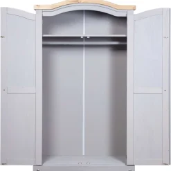 Vaatekaappi Meksikon mänty Corona-sarja 2 ovea harmaa 52cm
