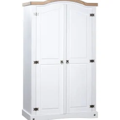 Vaatekaappi meksikon mänty corona-sarja 2 ovea valkoinen 52cm