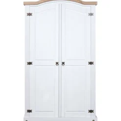Vaatekaappi meksikon mänty corona-sarja 2 ovea valkoinen 52cm