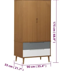 Vaatekaappi Molde 90cm mänty ruskea