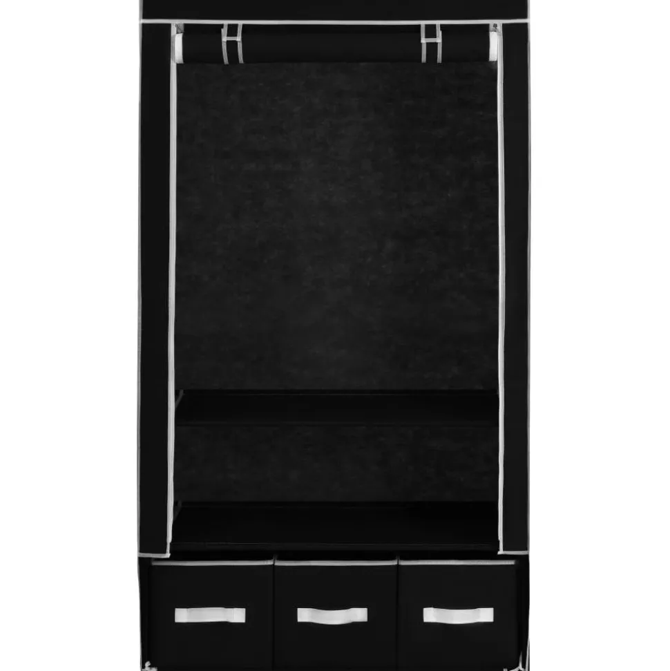 Vaatekaappi musta 87cm kangas