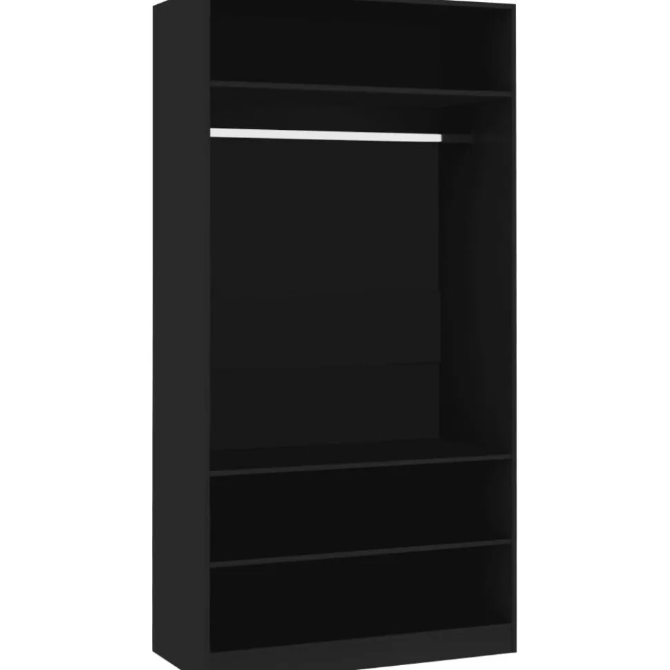 Vaatekaappi musta 100cm lastulevy