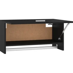 Vaatekaappi musta 70cm lastulevy