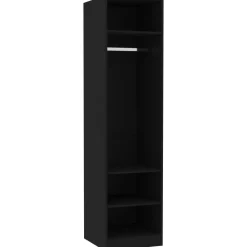 Vaatekaappi musta 50cm lastulevy