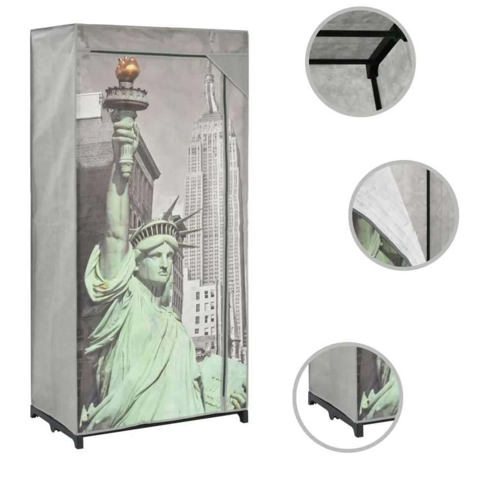 Vaatekaappi New York 75cm kangas