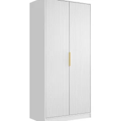 Vaatekaappi Nomla 2D TIRENO, saranaovet, 102x216cm, valkoinen