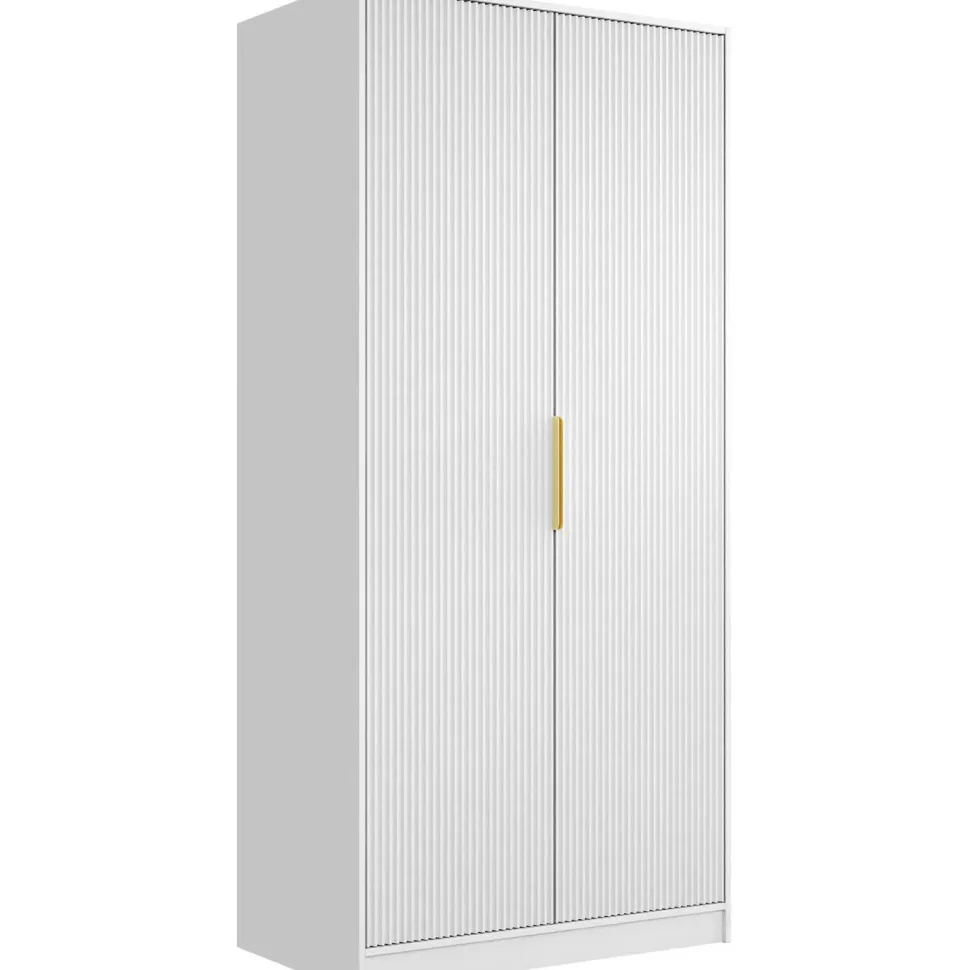 Vaatekaappi Nomla 2D TIRENO, saranaovet, 102x216cm, valkoinen
