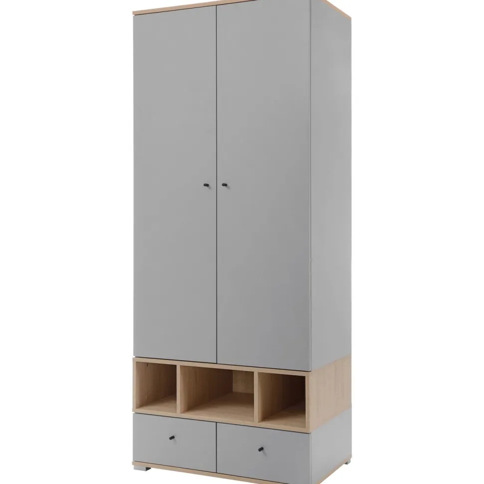 Vaatekaappi Nomla ORO SYSTEM 1, 80x195cm, saranaovilla, harmaa/ruskea