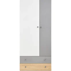 Vaatekaappi Nomla PIXEL SYSTEM PX3, 80x190cm, valkoinen/harmaa
